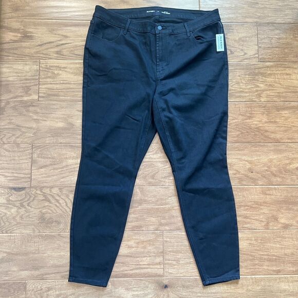 NWT Old Navy Jeans Women's Size 20 Black Wow High-Waisted High-Rise Super Skinny - Picture 1 of 9